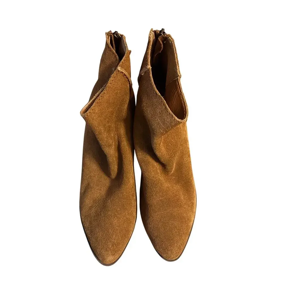 BP Tan Suede Pointed Toe Ankle Boots Womens Size 9.5